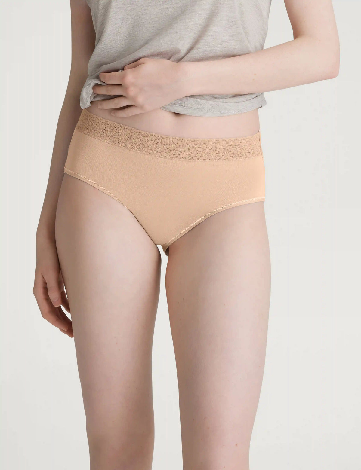 Women's Second Skin High-Rise Brief, Lace Waist (3-Pack)