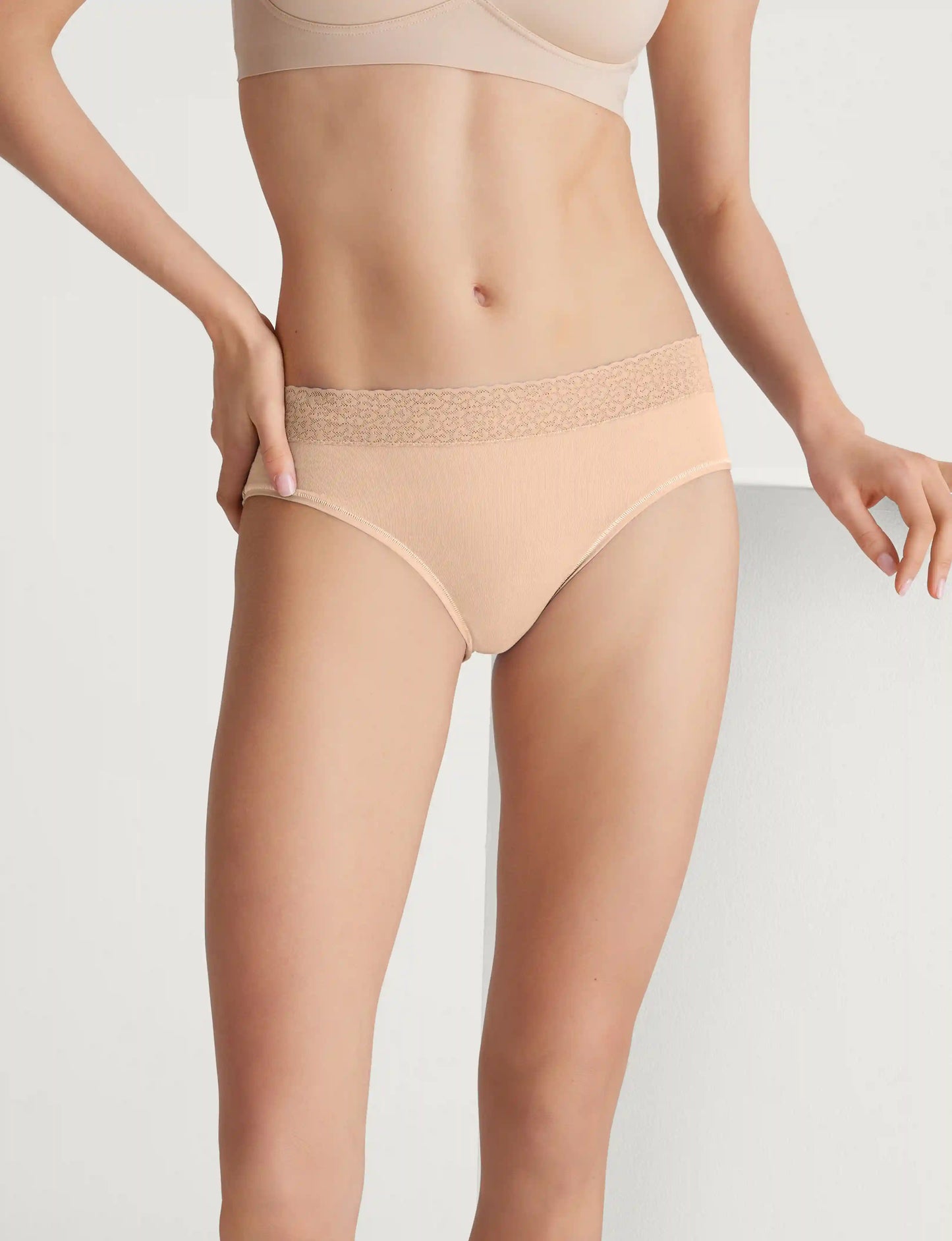 Women's Second Skin Brief, Lace Waist (3-Pack)
