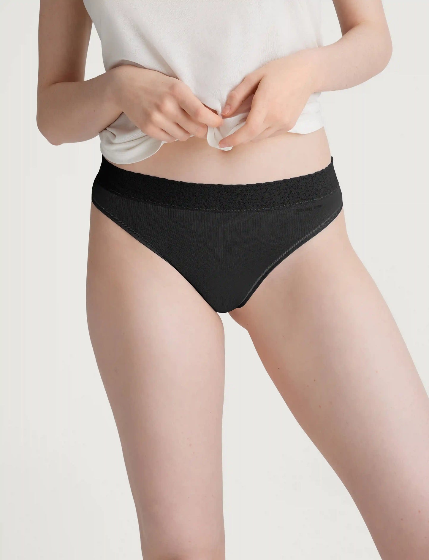 Women's Second Skin Thong, Lace Waist