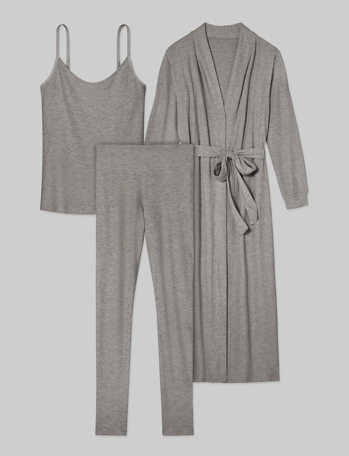 Women's Waffle Lounge Tank, Legging & Robe Set
