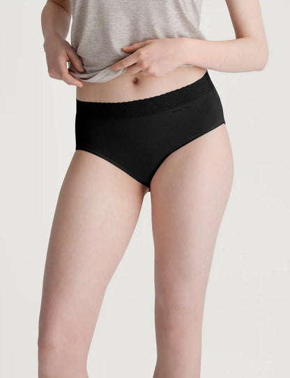 Women's Second Skin High-Rise Brief, Lace Waist (3-Pack)