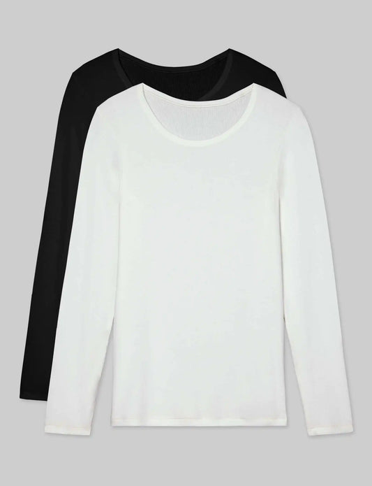 Women's Micro Rib Long Sleeve Tee (2-Pack)