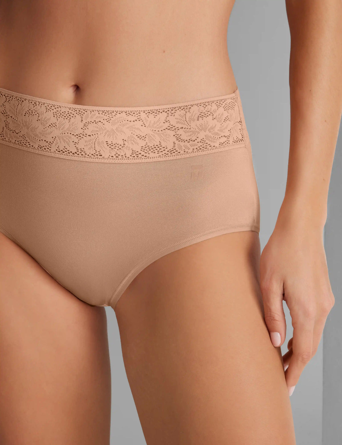 Women's Second Skin High Rise Brief, Lace Waist