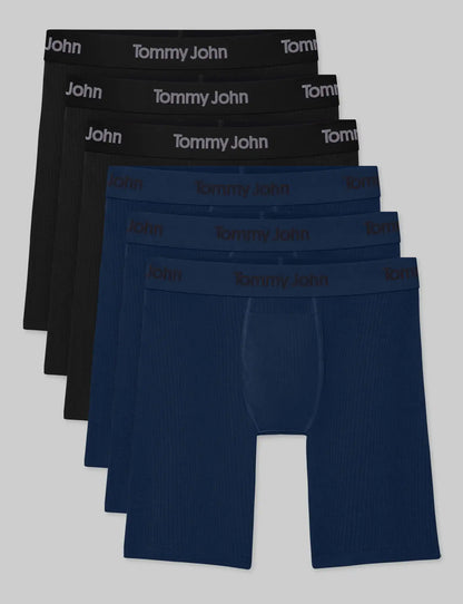Second Skin Luxe Rib Boxer Brief 8" (6-Pack)