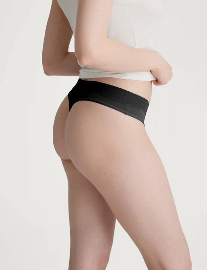 Women's Second Skin Thong, Lace Waist (3-Pack)
