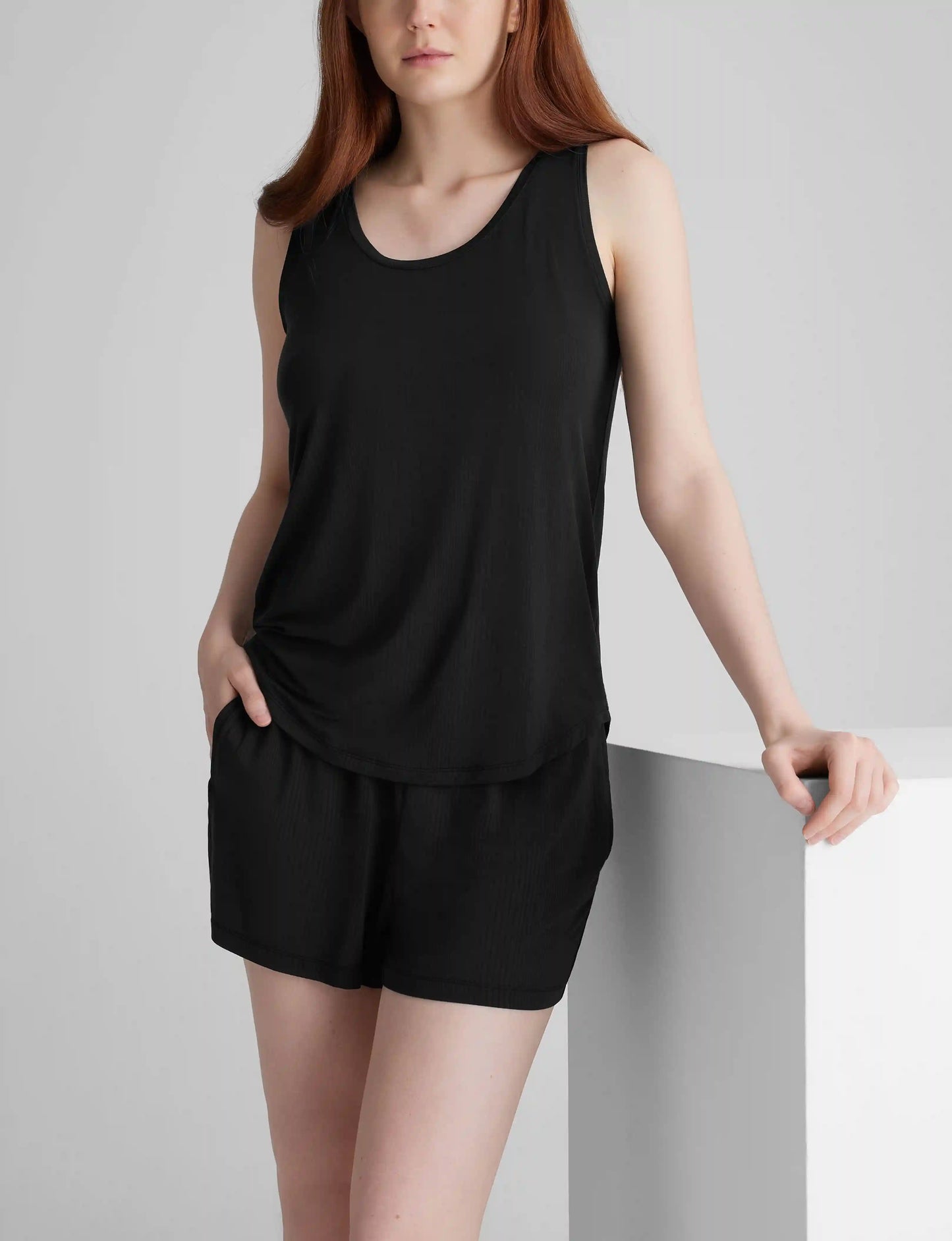 Women's Second Skin Luxe Rib Sleep Tank & Short Set