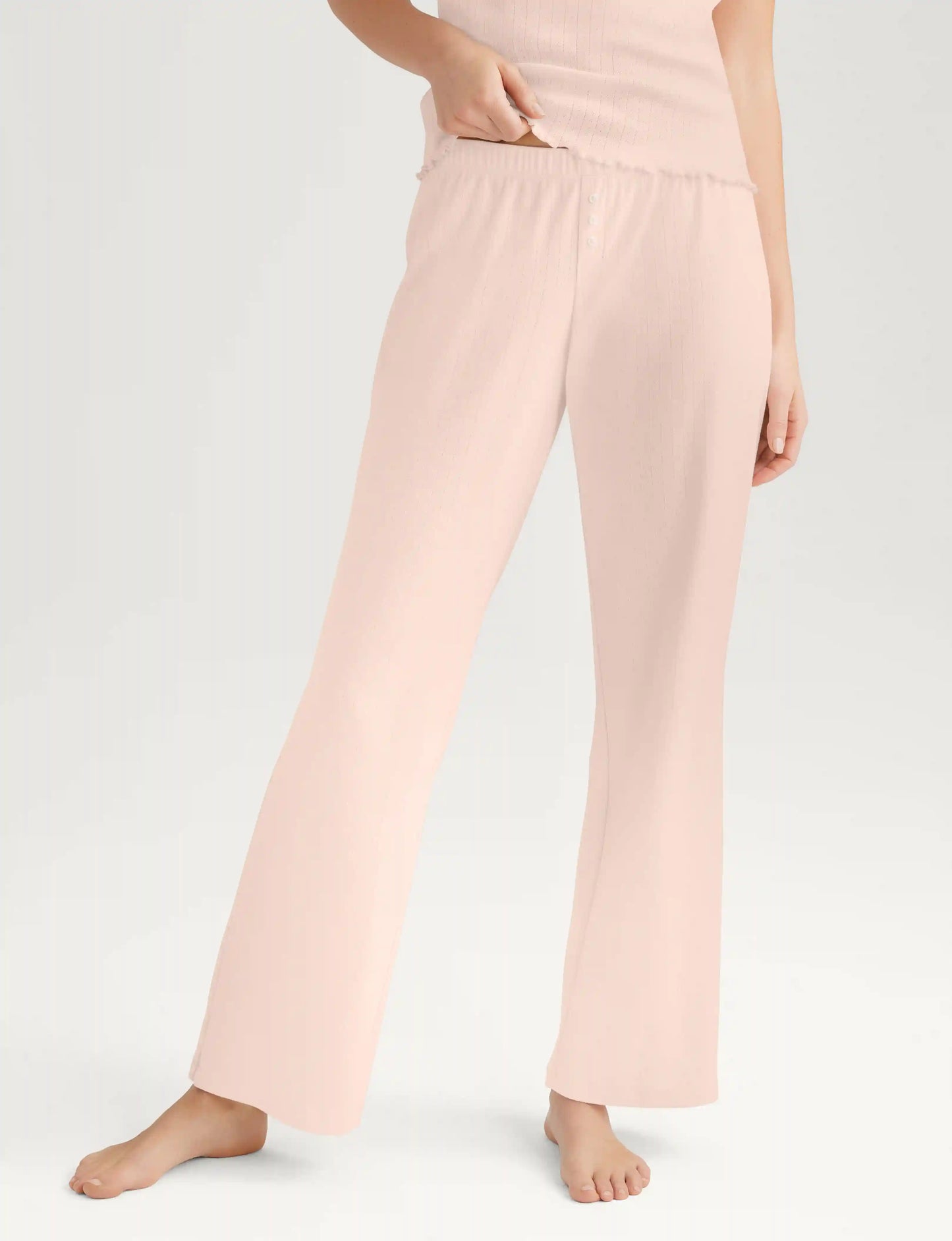 Women's Cotton Pointelle Rib Tank & Pant Set