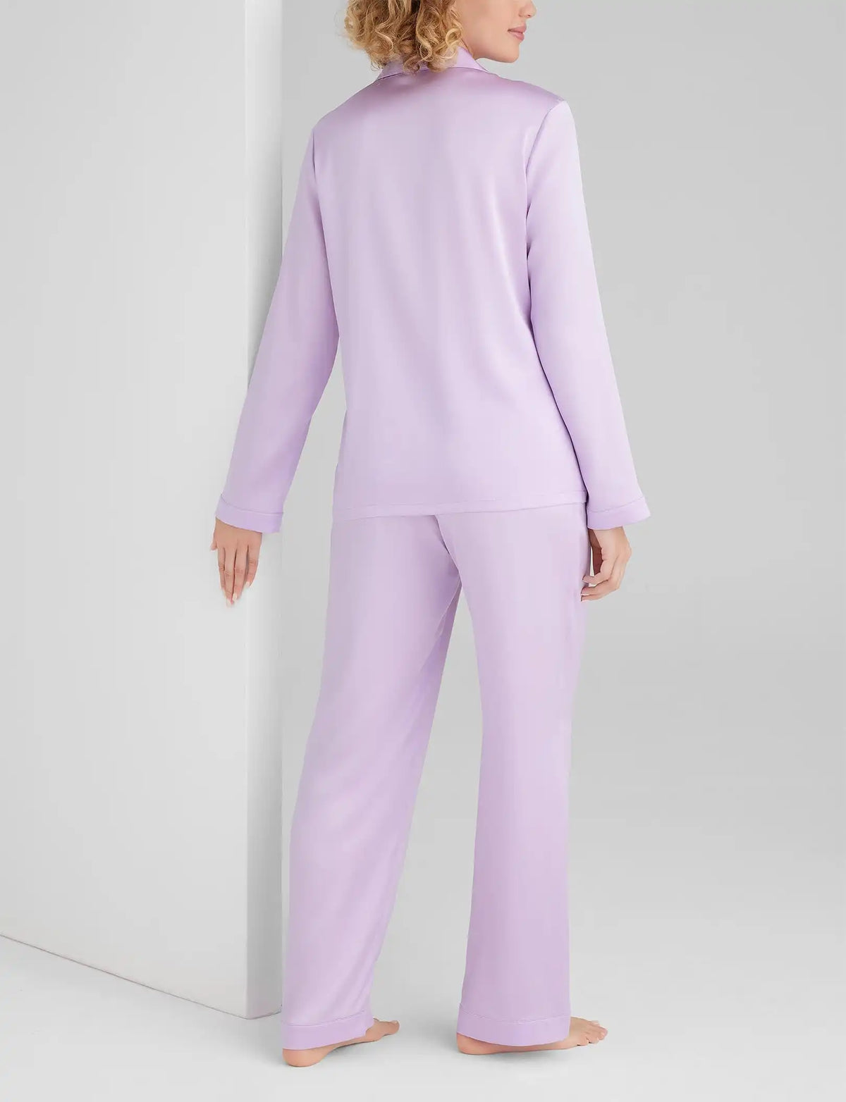 Women's Silk Long Sleeve Pajama Top & Pant Set