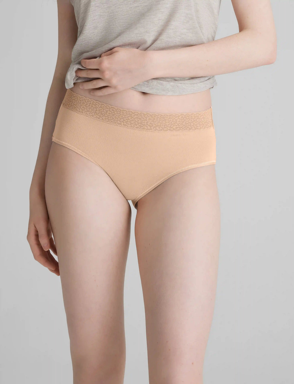 Women's Second Skin High Rise Brief, Lace Waist