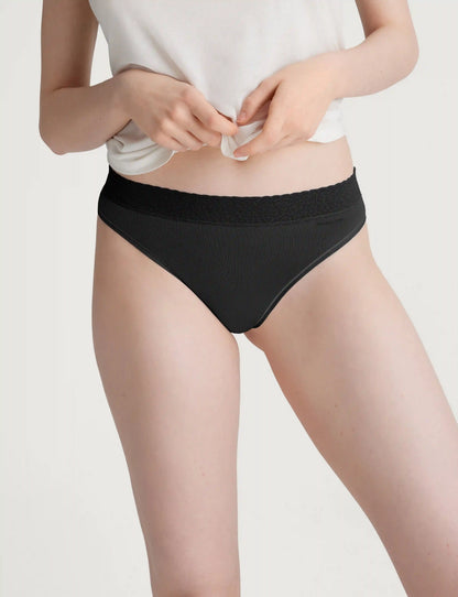 Women's Second Skin Thong, Lace Waist (3-Pack)