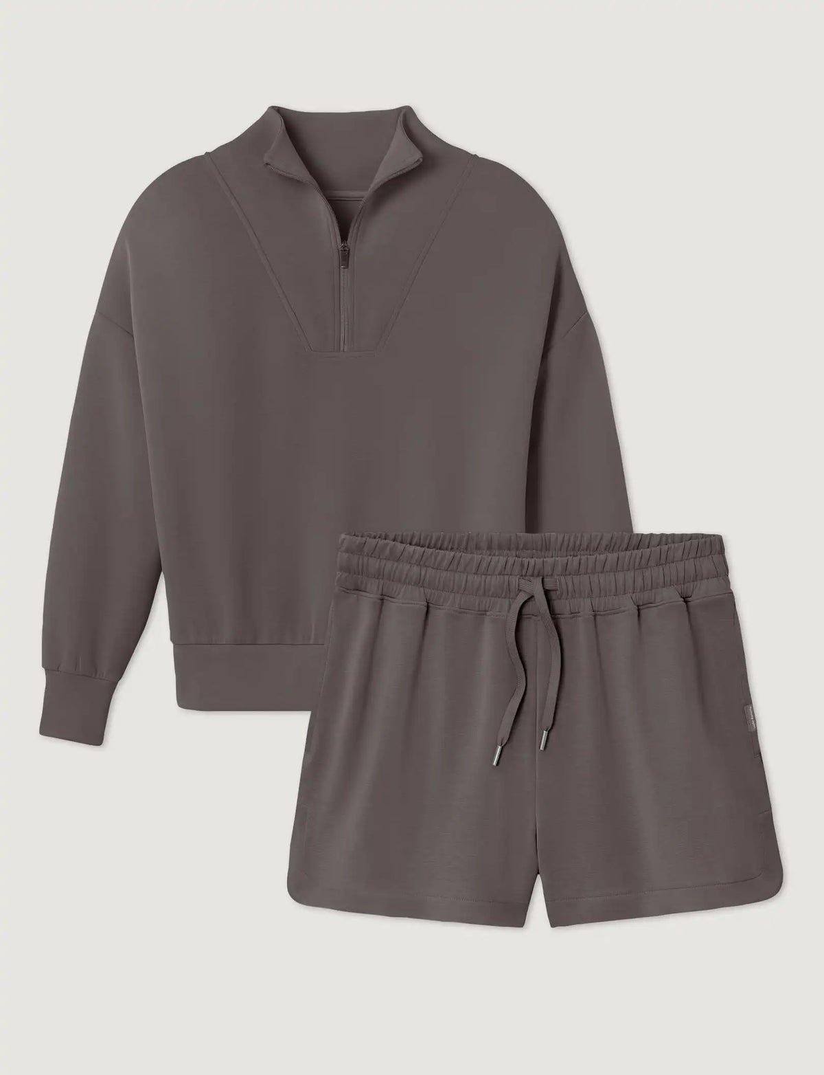 Women's Luxe Traveler Knit Quarter Zip & Mid-Rise Short Set