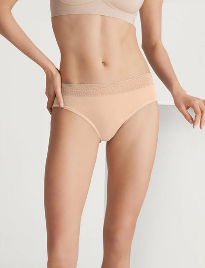 Women's Second Skin Brief, Lace Waist (3-Pack)