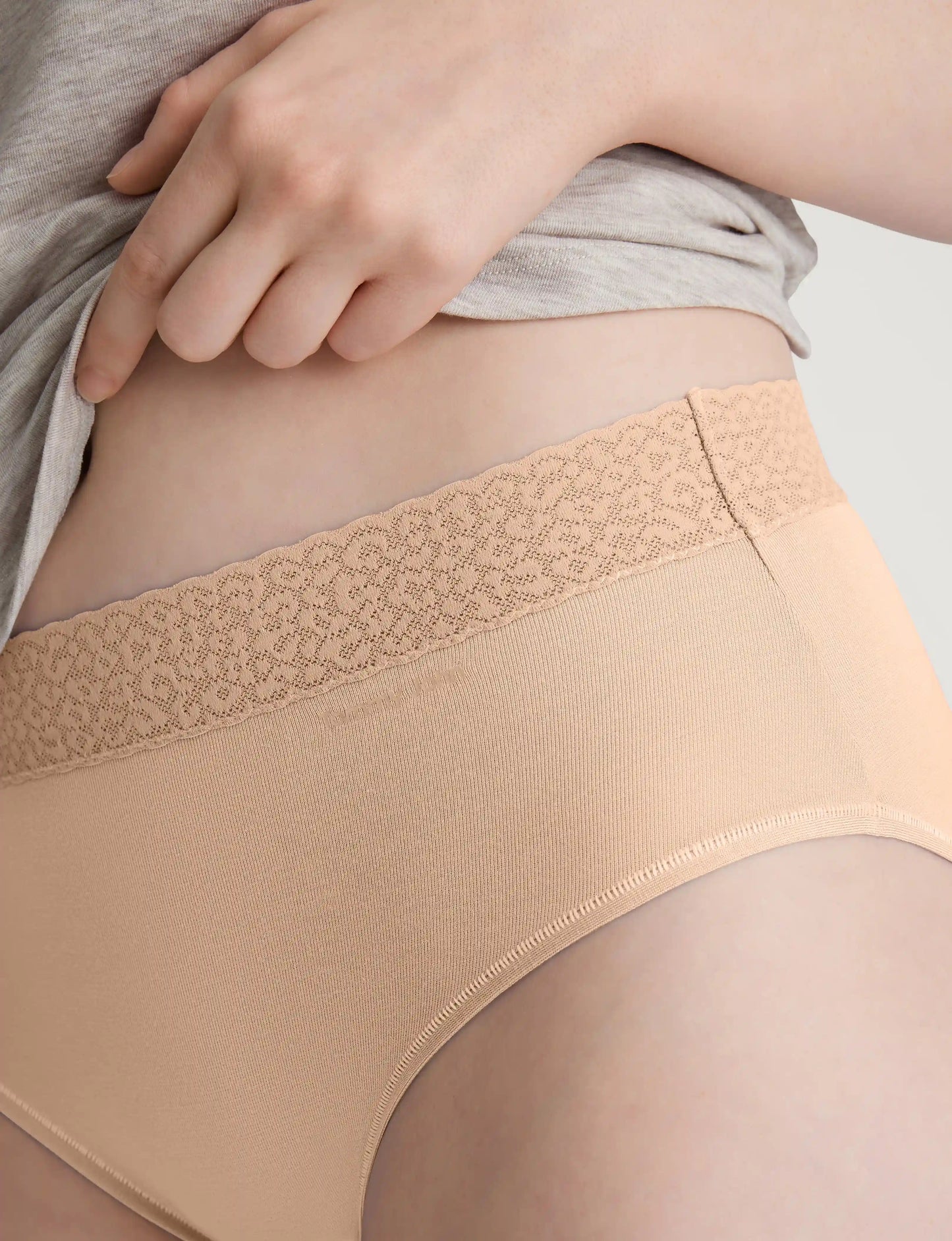 Women's Second Skin High Rise Brief, Lace Waist